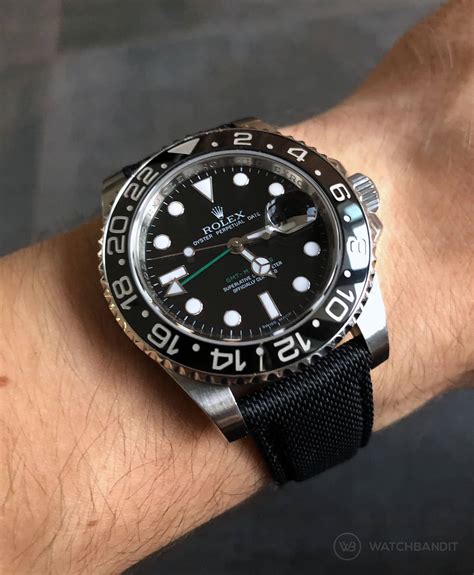 rolex gmt master rubber strap|Rolex GMT Master ii leather strap.